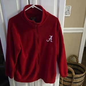 Three Square Royce Apparel ALABAMA Red Fleece Jacket Embroidered Logo Zip S EUC